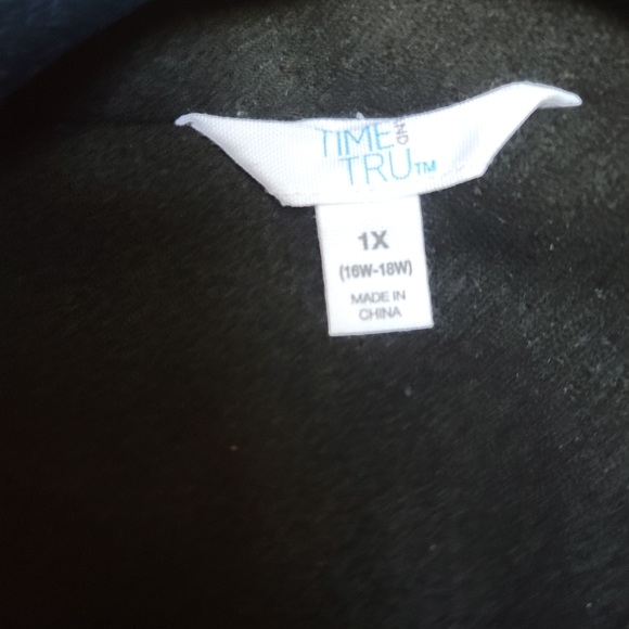 Time and Tru Women's Plus Size Double Breasted Coat Black - Picture 6 of 7